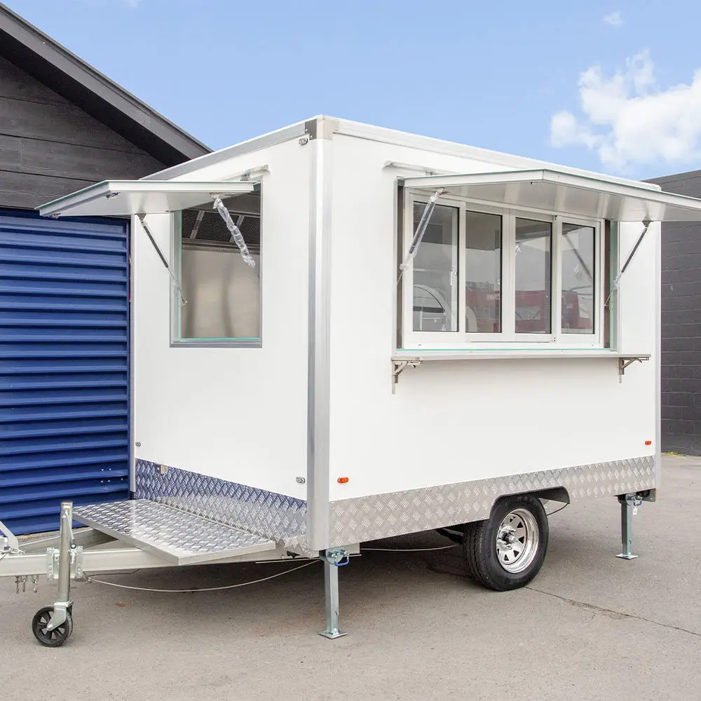 High Quality Customized Mobile Food Trailer Black Pizza Hot Dog Ice Cream Coffee Food Truck