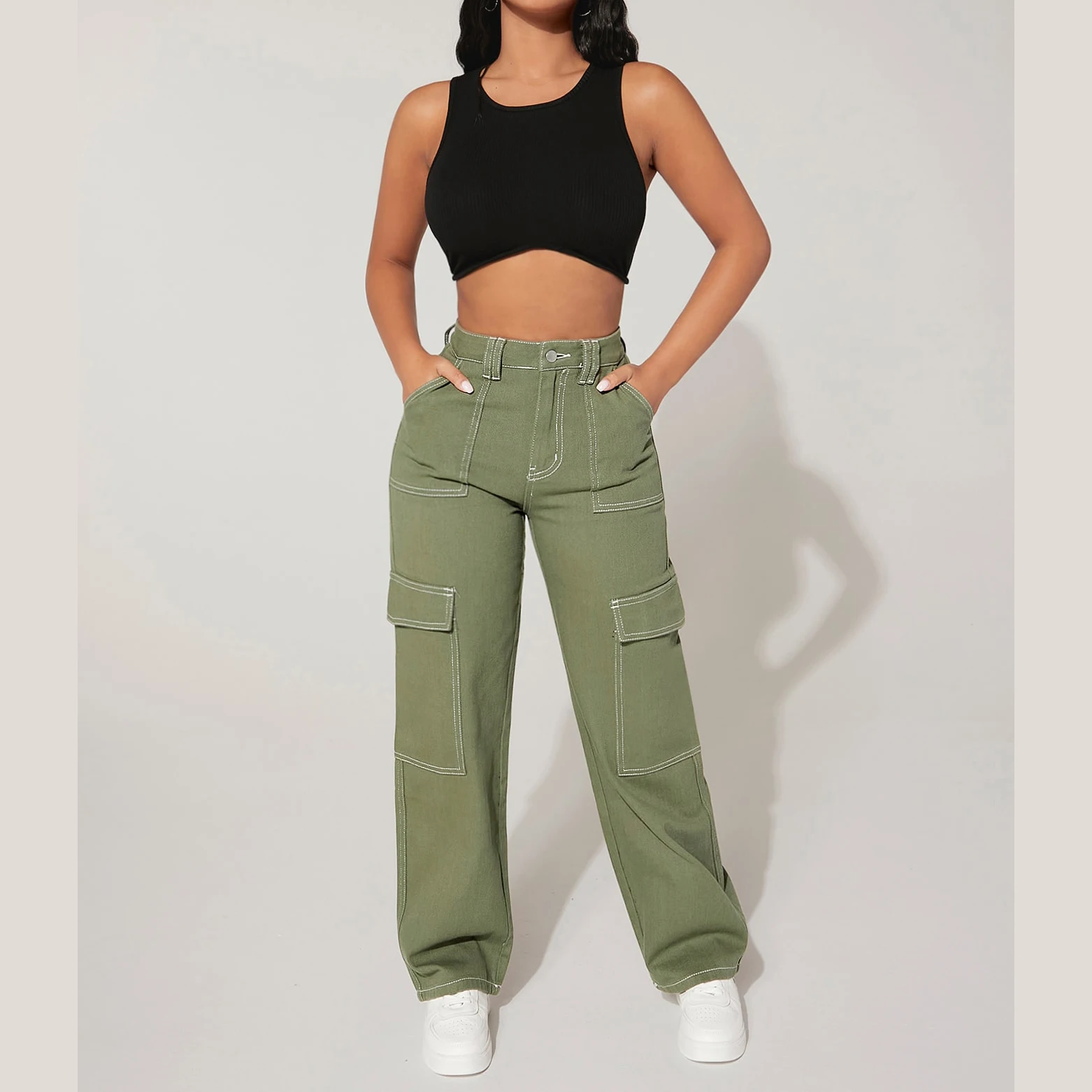 Wide straight Hot Selling Boyfriend Denim Vintage Women Jeans High Quality Jeans Asymmetrical Waist Pants Denim Jeans