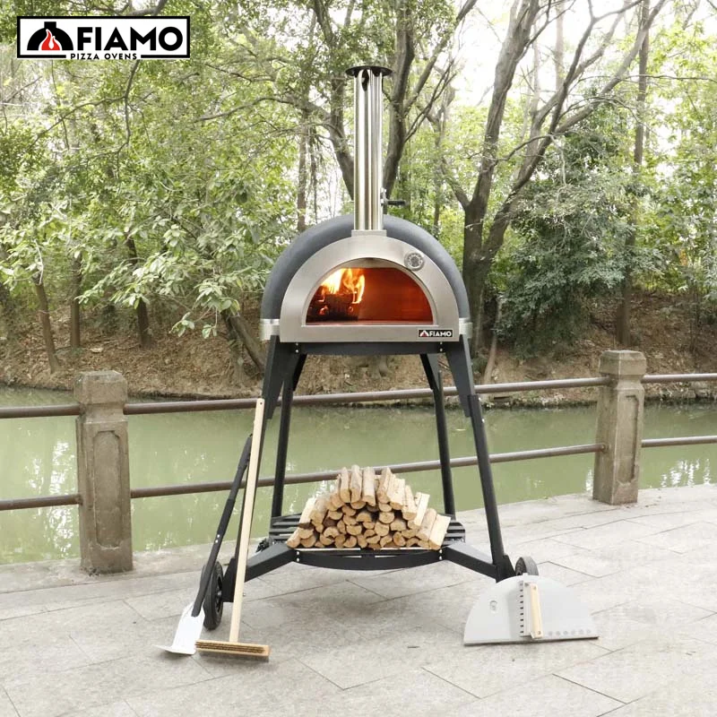 Outdoor Large Brick Clay Wood Fired Oven Pizza FIAMO Can Bake 3-4 Pizzas Simultaneously With Pizza Plate For Oven
