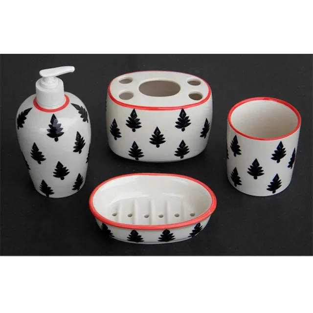 Ceramic Bathroom Sets Indian Made Colorful Bath Set Bath Accessories Decorative Household Yellow Color Soap Dish