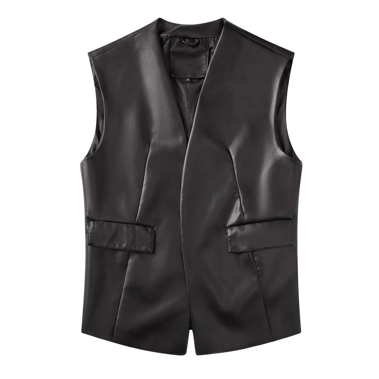 New men fashioned 10 pockets buffalo hide leather vest adult customized vests vintage brown leather vests leather jackets