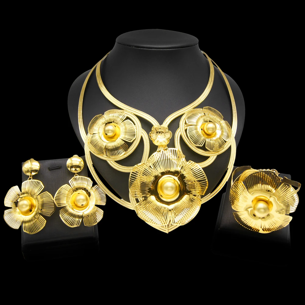 Zhuerrui Nigerian Bridal Italiano Fine Jewellery Set Brand Party Jewelry Set Women Brazilian Gold Jewelry Wholesale NH00052