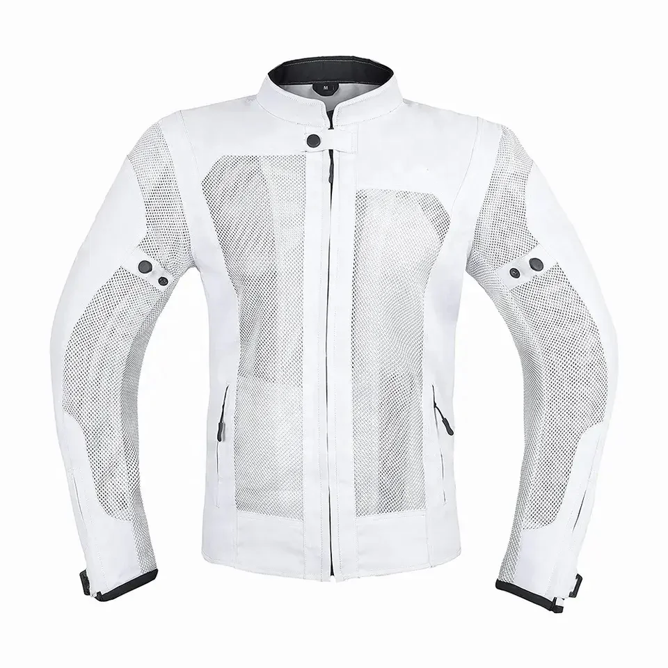 Custom Best Selling Motorbike Cardura Jackets White Color Breathable Mesh Jacket Motorcycle Jackets Cardura motorcycle