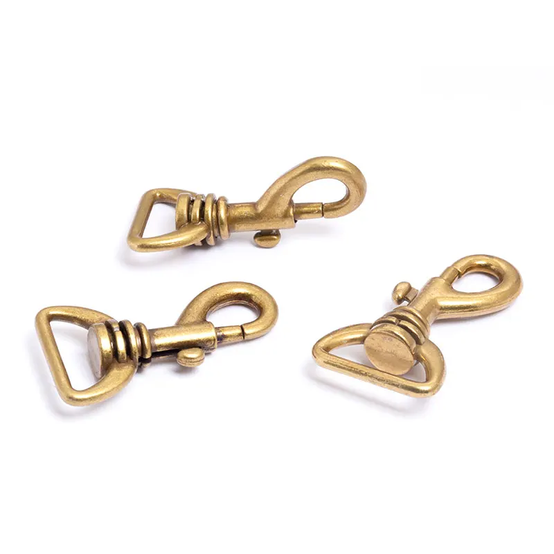 Solid Brass Swivel Snap Hook with D Ring for Handbags and Straps