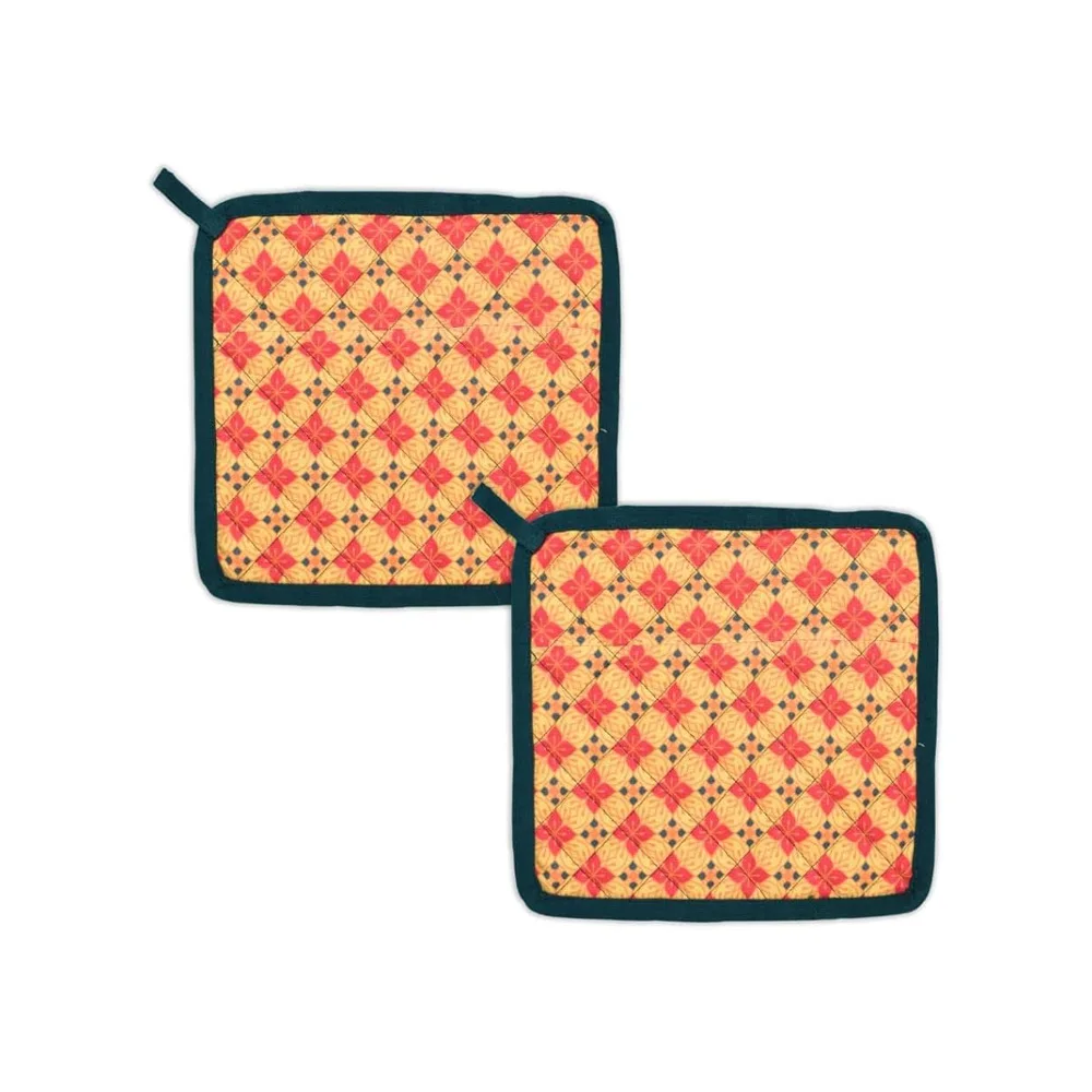 Latest Design Sublimation 100% Pure Cotton Flower Pattern Customized Shape Kitchen Pot Holder