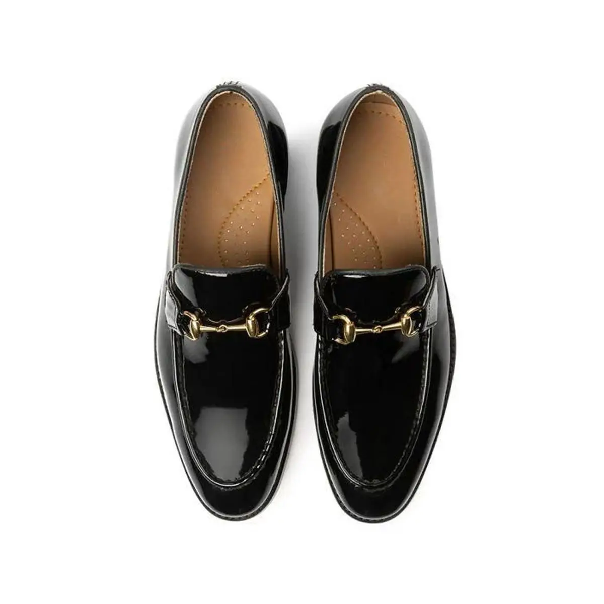Wholesale Fashion Outdoor Loafers Genuine Leather Men Casual Shoes Dress Flat Patent Buckle Design Shoes