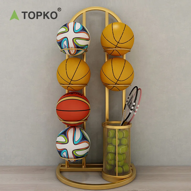 TOPKO Sports Equipment Football Volleyball Basketball Ball Storage Display Rack Holder Outdoor Sports Ball Display Stand