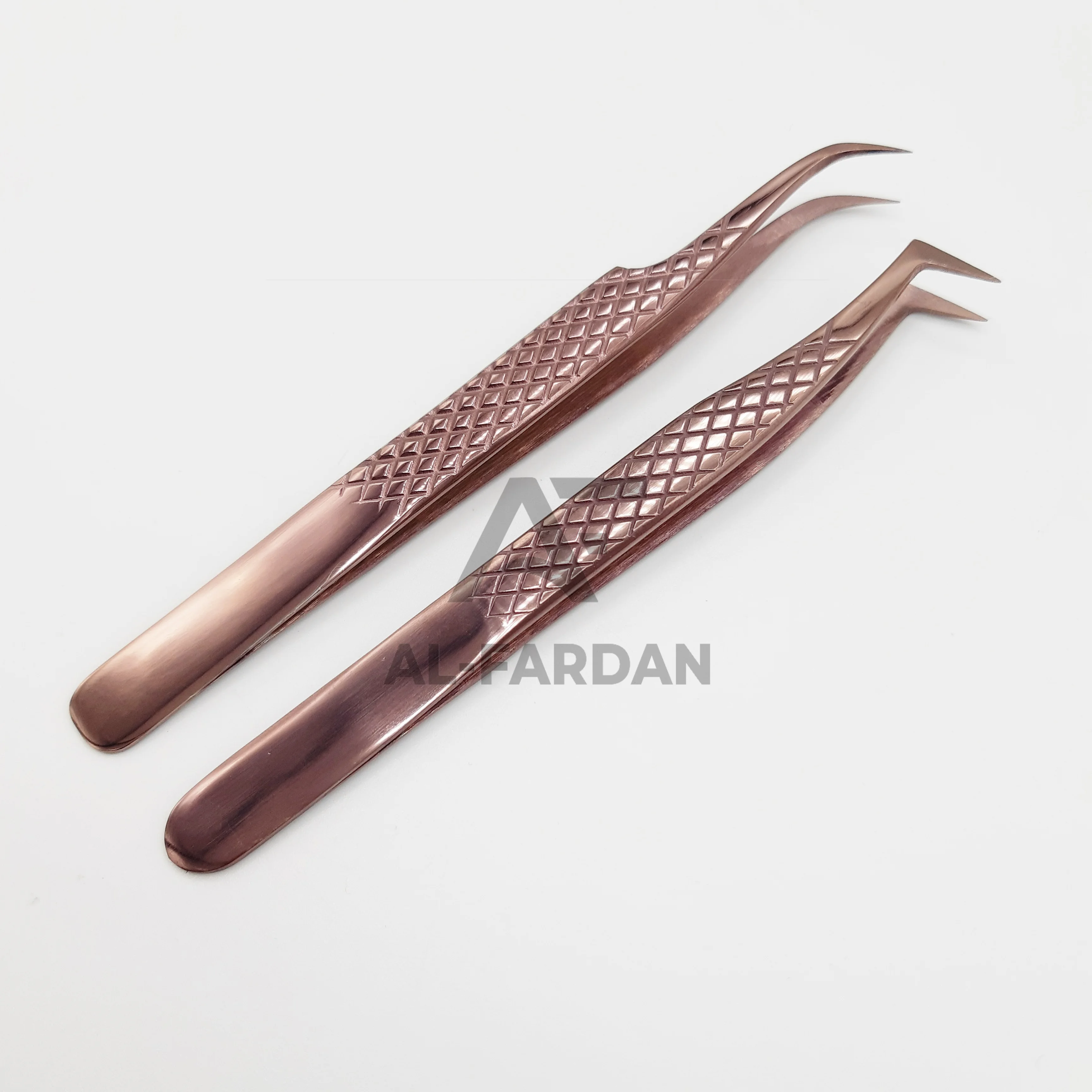 Титановый Изогнутый пинцет для ресниц из нержавеющей стали с волоконным наконечником