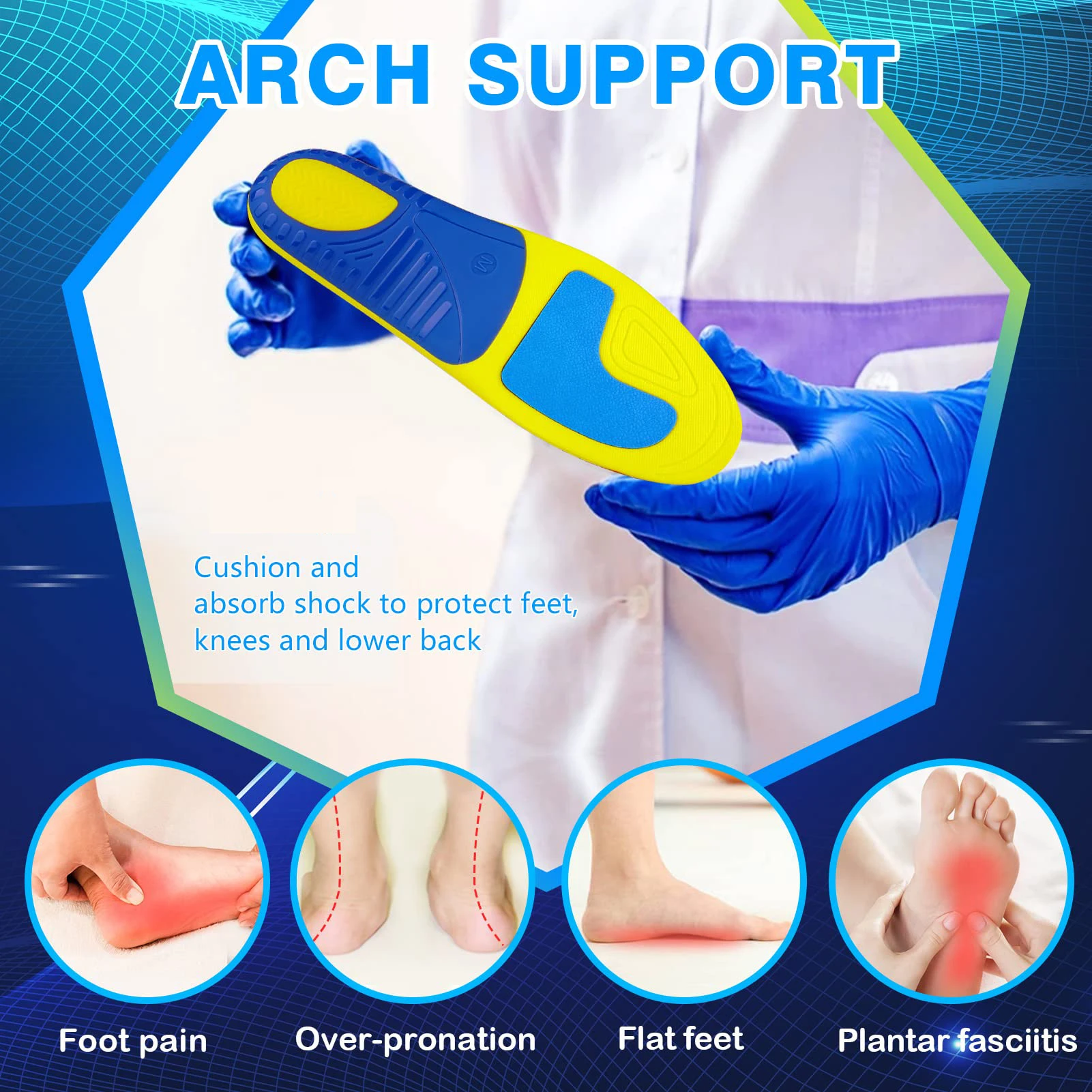 Pronation Correction Plantillas Ortopedica Flexible Arch Support Shoe Inner Soles