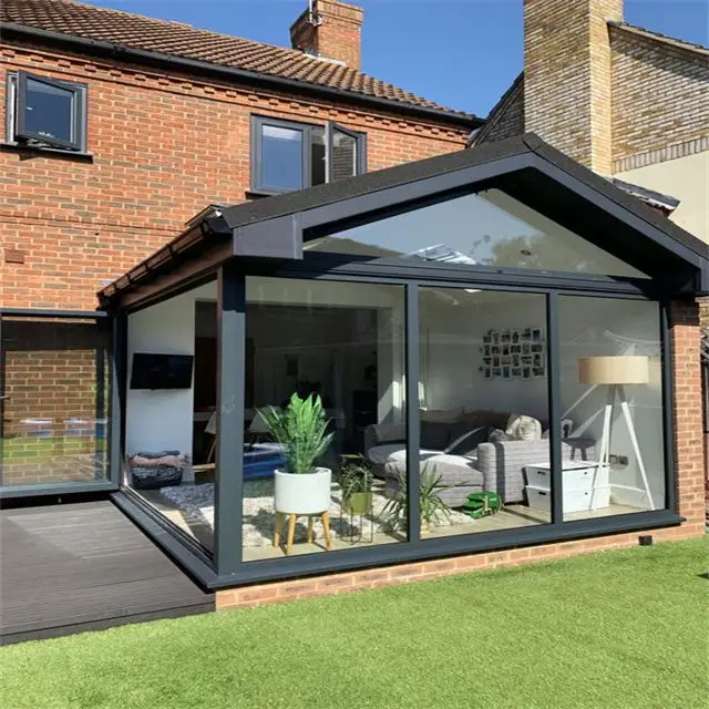 Villa Outdoor Aluminum glass garden house Veranda four Season Sunroom double Glass Aluminum