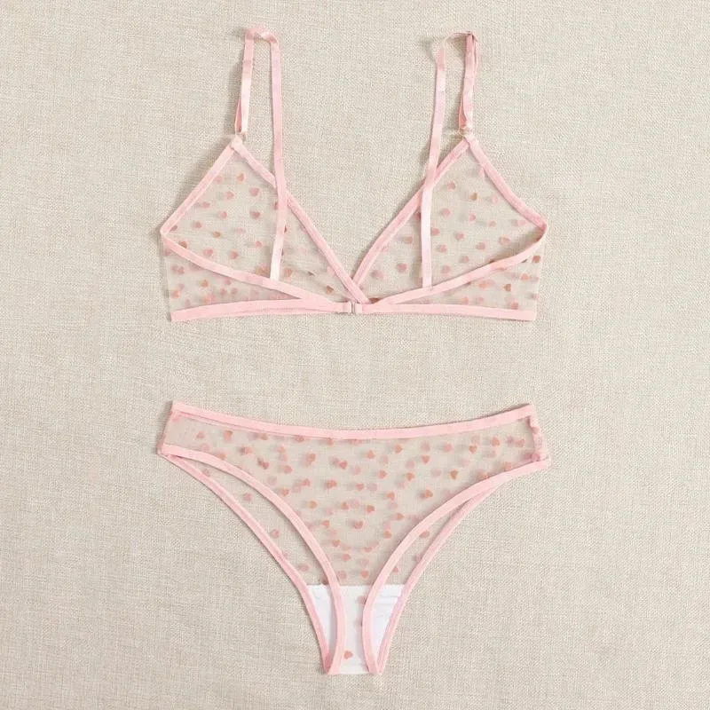 High Quality Cotton Bra & Brief Sets Women Fashion Diamond Rhinestone Shoulder Strap Thong Underwear Femme