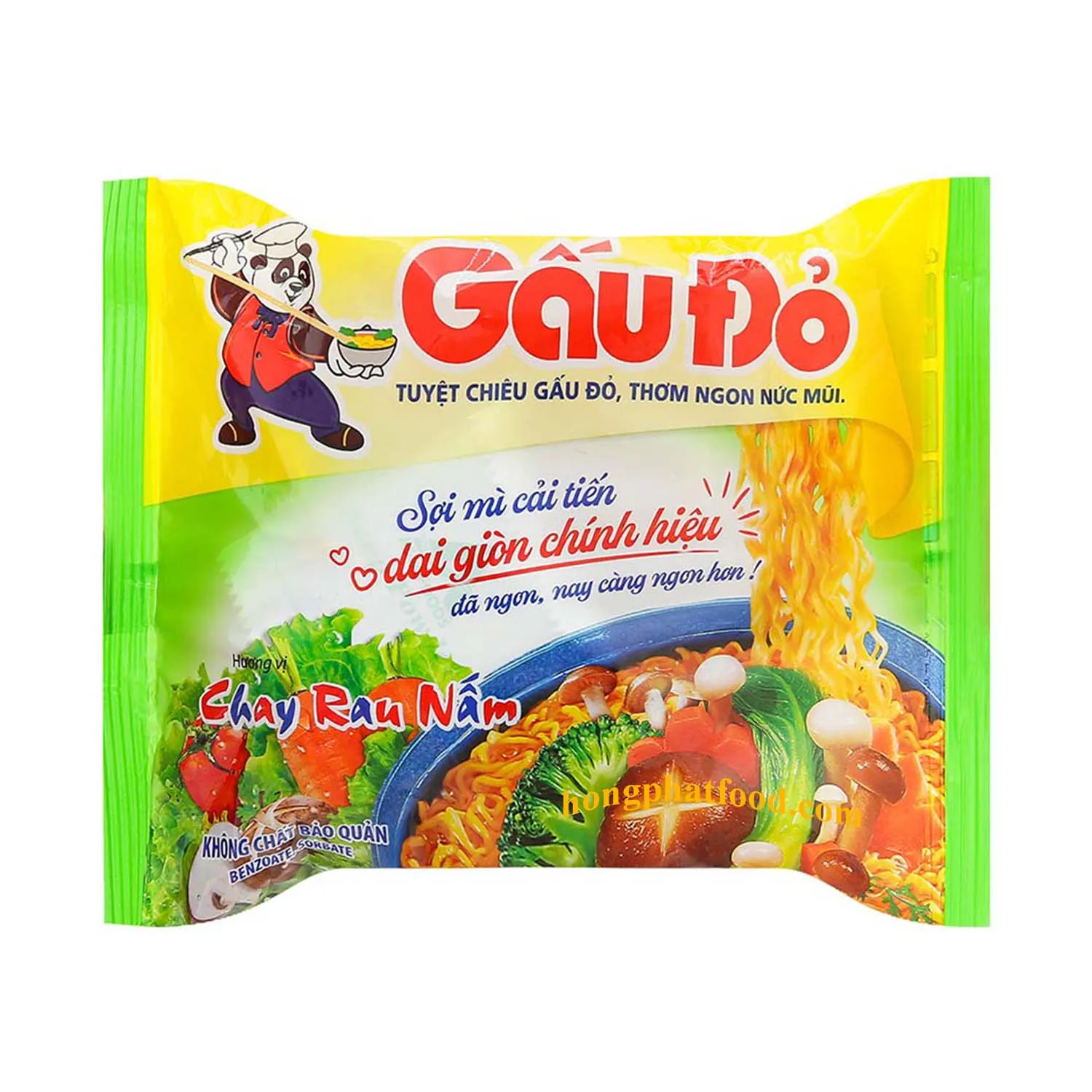 Competitive price Red Bear Vegetarian Instant Noodles bag 63g Support OEM private brand - Vegetable and mushroom instant ramen