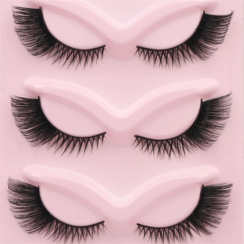 Wholesale New curlicat eye 3D eyelashes curling false eyelashes   eye tail pull long soft 5 pairs Fox  false eyelashes