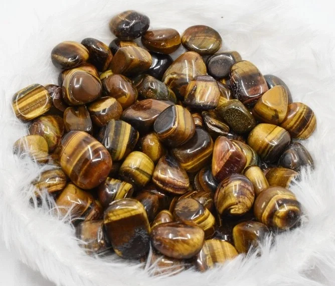 High Quality Tiger Eye Tumbled Stones Polished Tiger Eye Crystal Tumble Stones Flashy Tiger Eye Healing Tumbled Stones