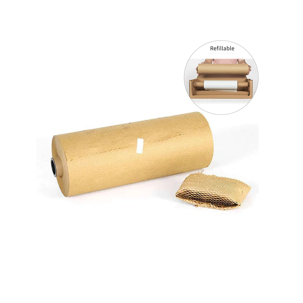 Hot Sale Eco-Friendly  Honeycomb Wrap Paper With Cardboard Dispenser Roll Biodegradable Fully Recyclable For Packing Moving
