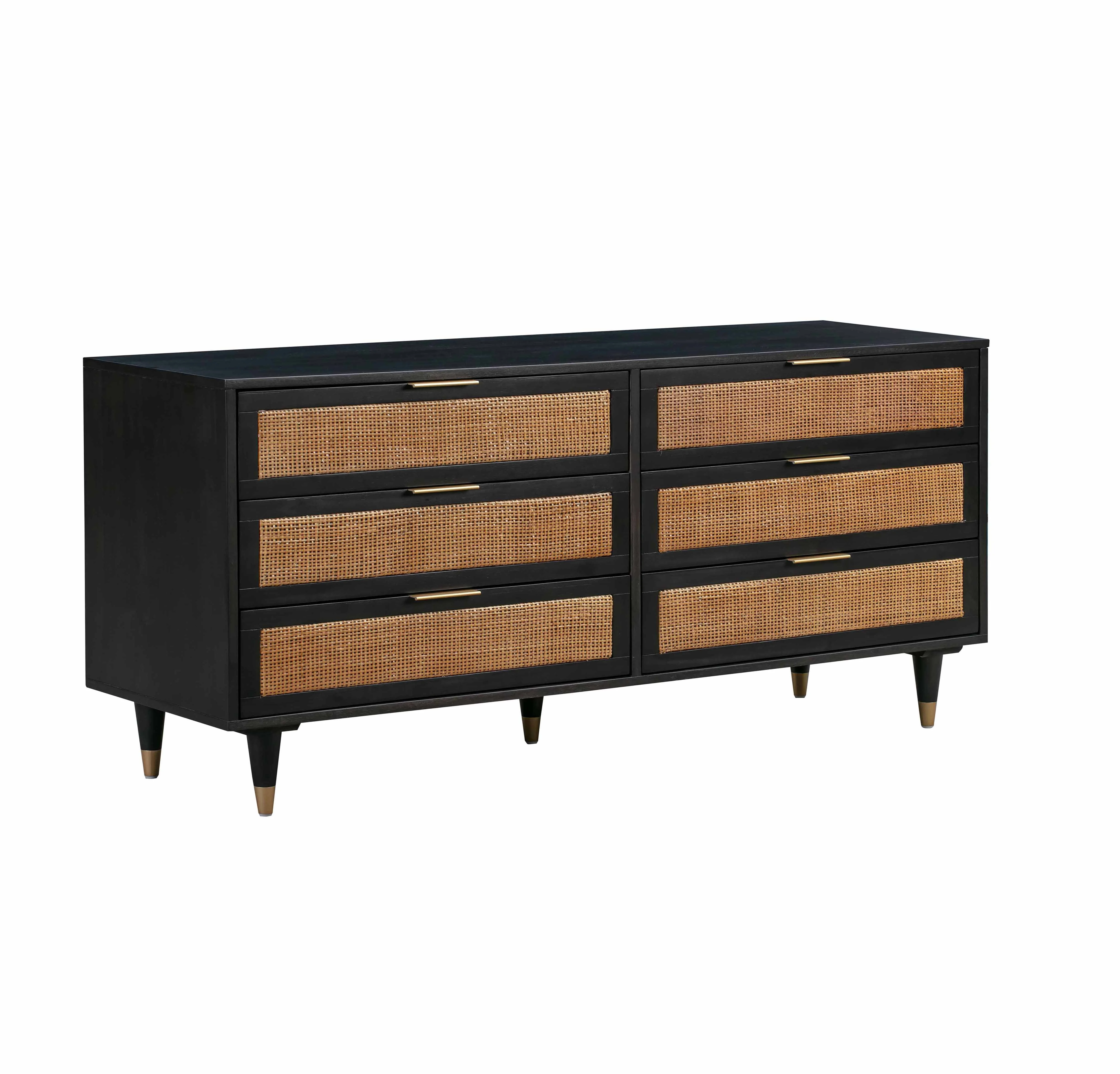 Best Design 100% Pure Strong Solid Acacia Wood Chest of Drawer 6 Drawer Dresser