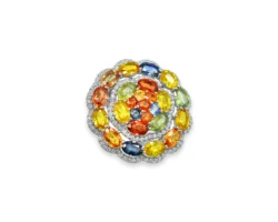 11.85 CTS Natural Multi Sapphire Women Ring Beautiful Art Deco Ring 925 Sterling Silver Women Ring Sapphire Jewelry Manufactures