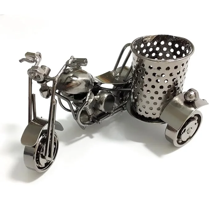 Motorcycle Pen Holder Small Volume Stylish Charming Vintage Motorcycle Model for Home for Office Decorative