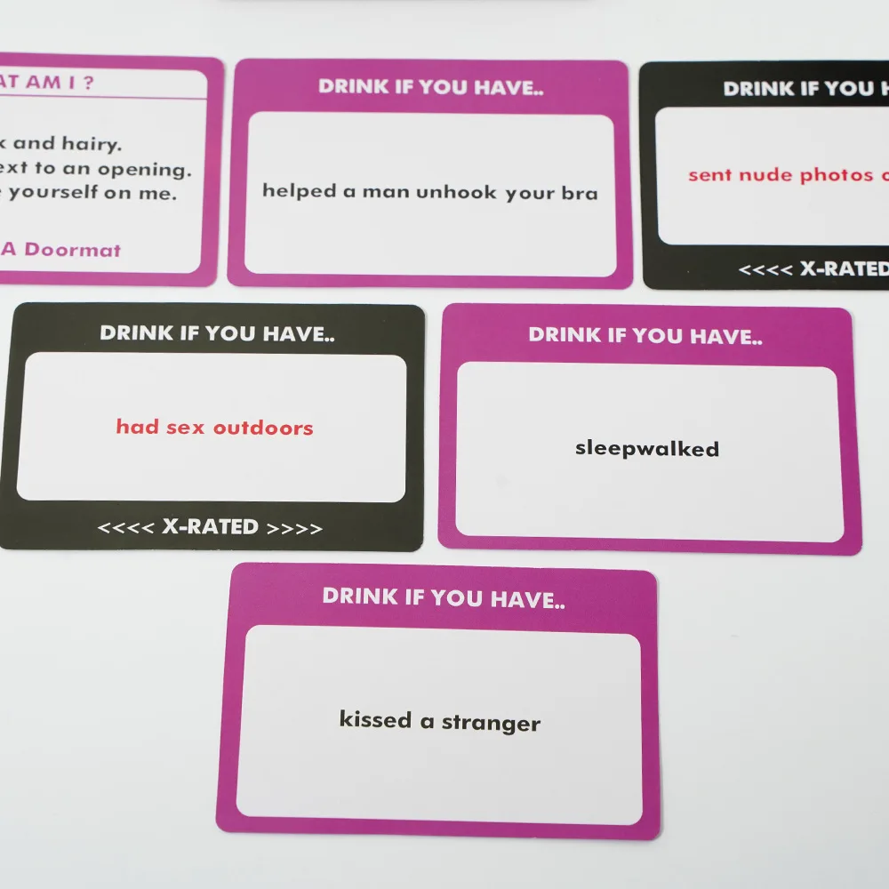 Nicro 50pcs Darling Souvenir Hen Party Game What Am I Cards Dirty Mind Riddle Innuendo Bachelorette Hen Night Party Idea Games