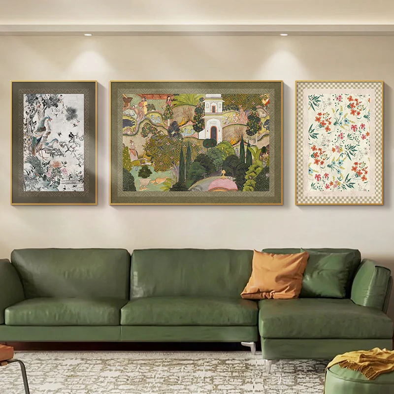 Fashion Shiny Wholesale Framed Artwork Colorful Abstract Landscape Office Printed Wall Art