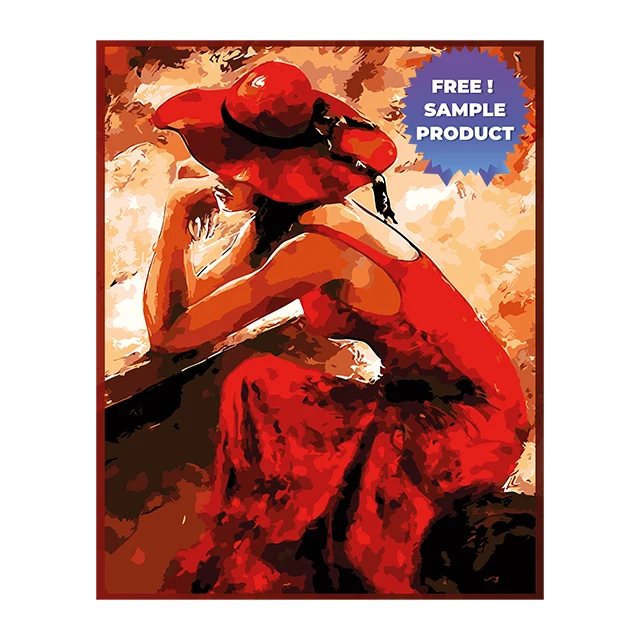 Lonely Woman Painting Reusable Durable Polystyrene Material Holds The Surface With Static Electricity