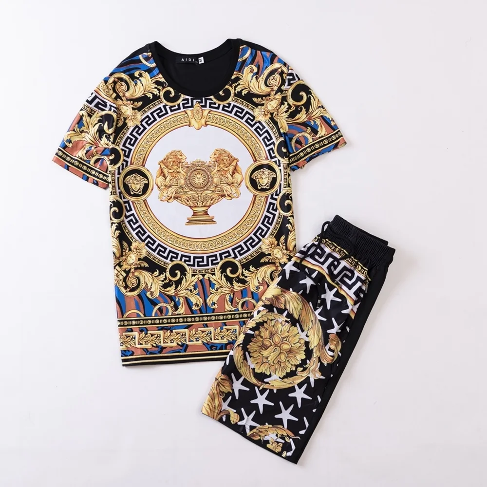 Mens Short Sleeve T-Shirt and Shorts Set 2023 Sportswear 2 Piece Tracksuit Summer Outfits Mens agile supply chains