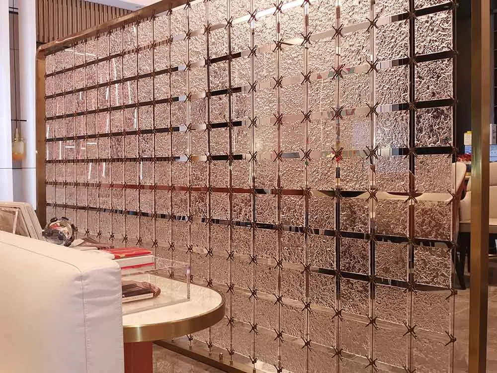 Hotel Custom Acrylic Metal Room Divider Screen