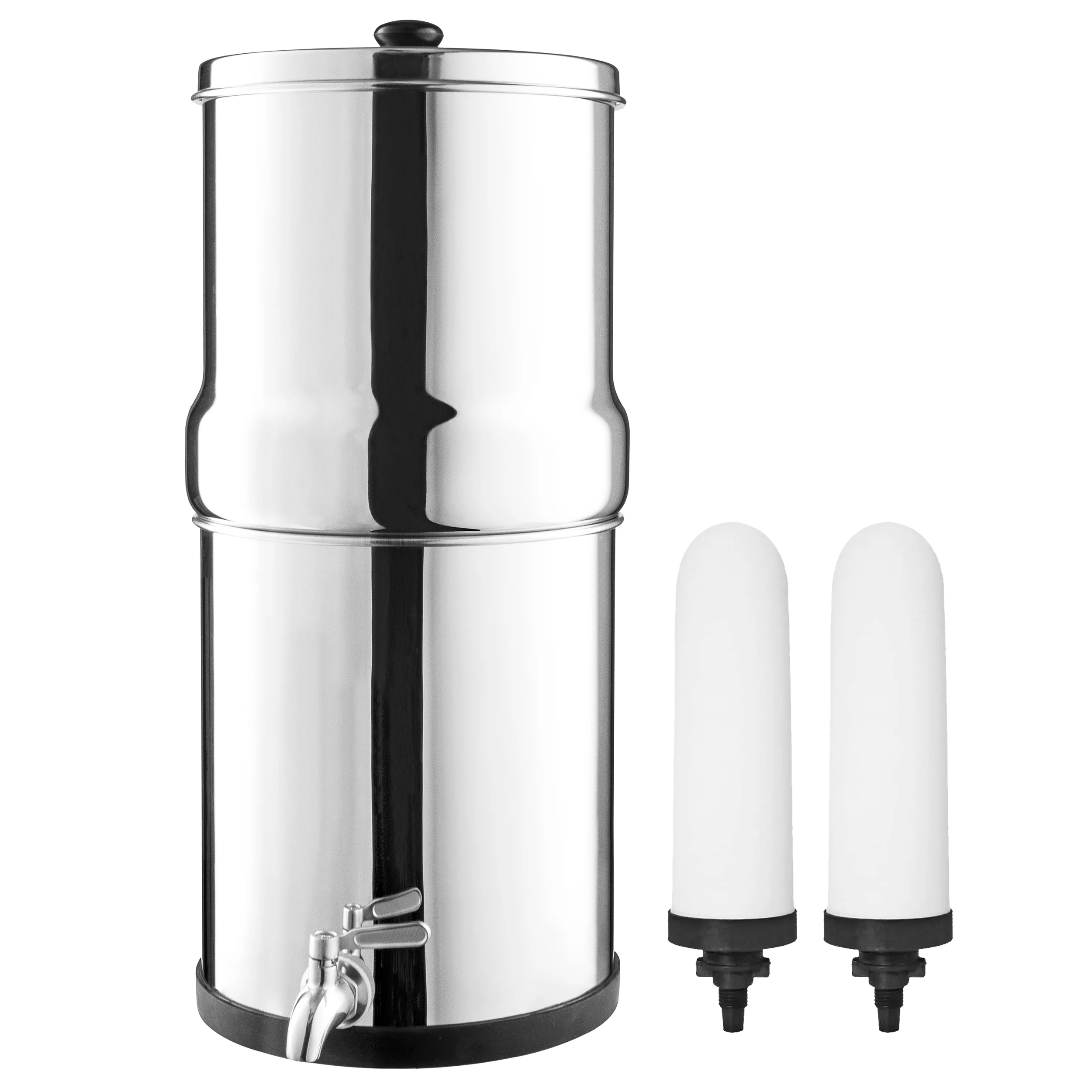 Premium Grade 304 Grade 6Litre Stainless Steel Gravity Water Filter with Ceramic Catridges For Home and Kitchen Use