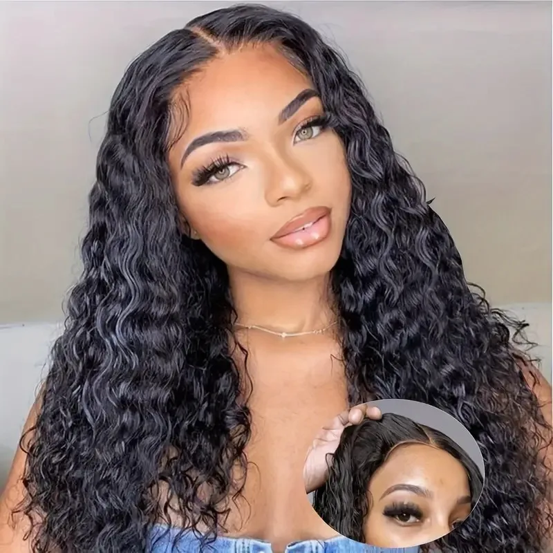 Ready Go Glueless Wigs Pre Cut/Plucked /Bleached 5*6 Lace Closure Wig 13x4 13x6 Deep /Water Curly wave Lace Front Human Hair Wig