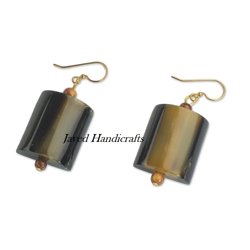 Buffalo Horn Natural Hoop Earring New Design Natural Shade Custom Shape Drop Earrings set for Girls fashion