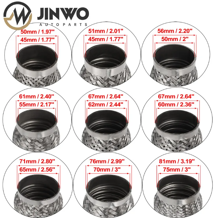 Automobile Exhaust Flexible Bellow Pipe With Nipples For Car Exhaust System Car Exhaust Flex Pipe