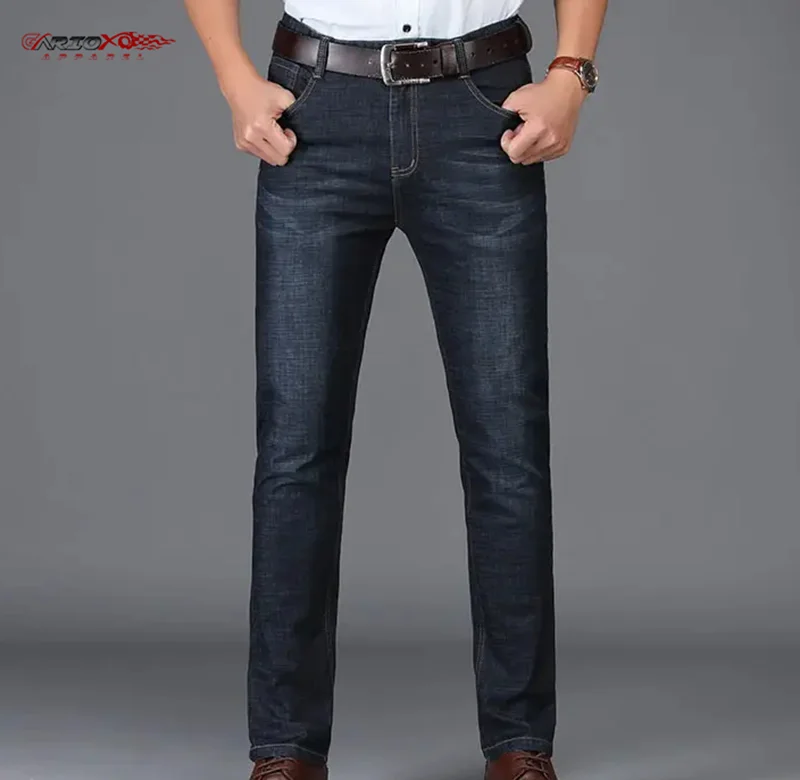 New Street Style Versatile Washing Jeans Male Classical Dark Color Straight Leg Pants Relaxed Fit Male Jeans Pant