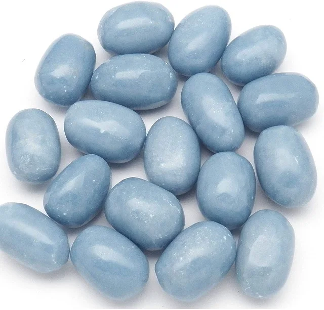 Natural Blue Angelite Quartz Crystals And Healing Stones Tumbled Bulk Mineral Specimen Gemstones For Home Decoration
