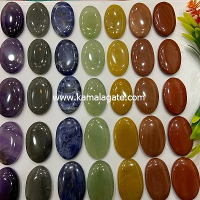 Natural Gemstone Worry Stone Chakra Set Pocket Tumble Stone Crystal Worry stones Chakra reiki Set