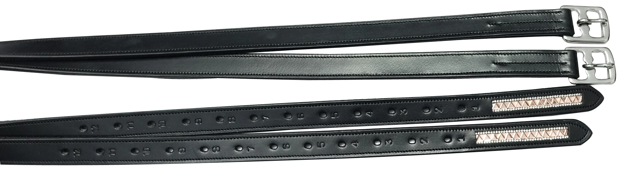 Leather Spur Straps With Crystal Buckle