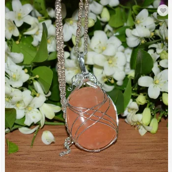 Red Aventurine Silver Wire Wrapped Pendant Round Pendant Jewellery Chakra Gemstone Pendant