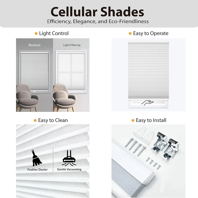 Blackout Cellular Window Shades Electric and Cordless Honeycomb Blinds for Windows