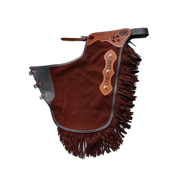High quality Customized Western Chaps Cowboy Chinks with fringe real Leather for Products use