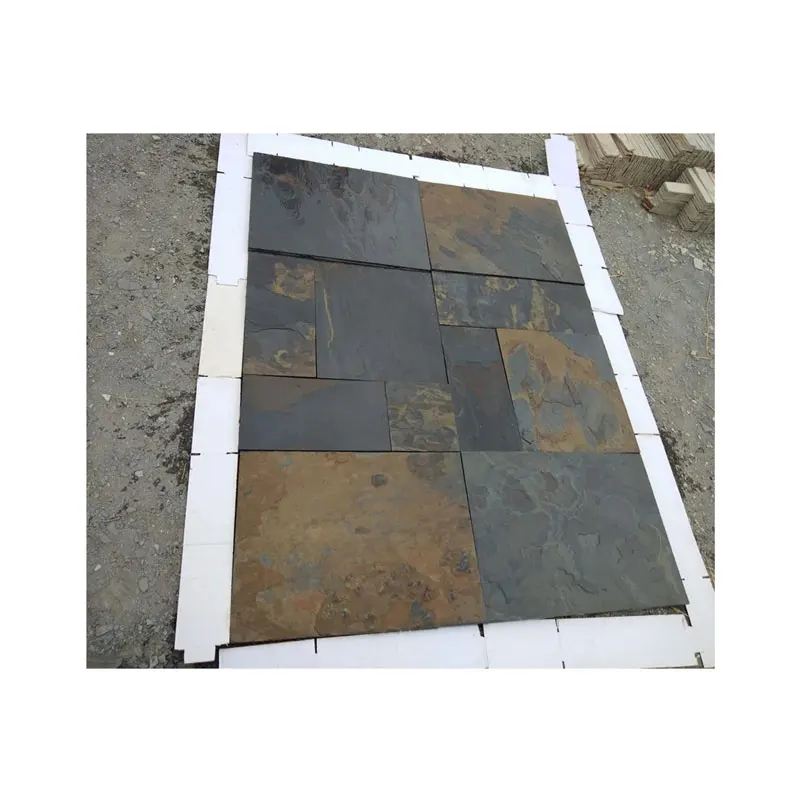 Best Quality Vijaya Gold Patio Pack Slate Tiles Sandstone Material Natural Surface Outdoor Exterior Office Home Decoration