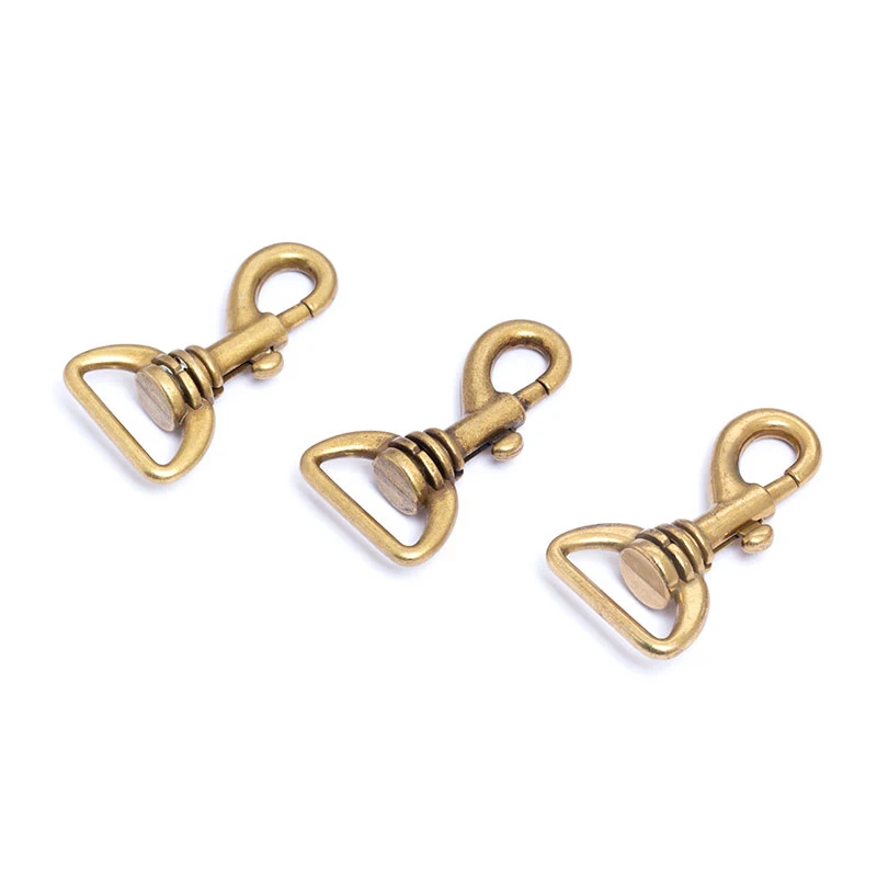 Solid Brass Swivel Snap Hook with D Ring for Handbags and Straps