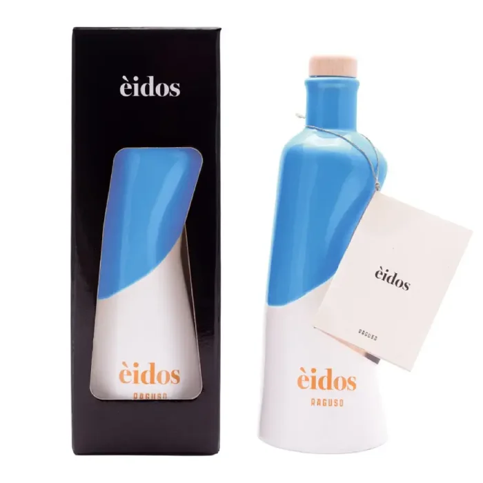 Made in italy high quality Premium Extra Virgin Olive Oil in Blue Ceramic bottle 250ml for Cooking and Season