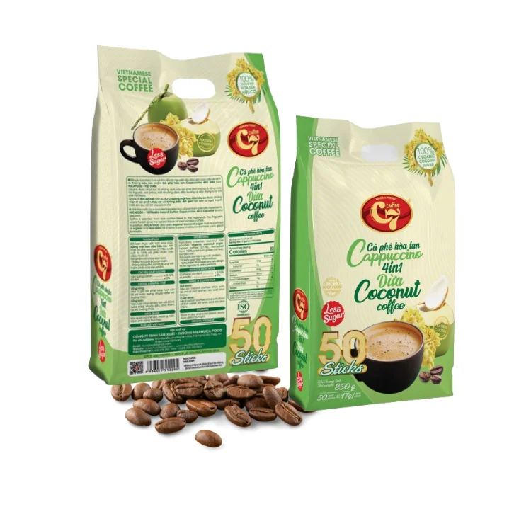 Instant Coffee Wholesale Fast Delivery Cappuccino 4 In 1 Customized As Your Request Using With Hot Water Taste As Coconut Coffee