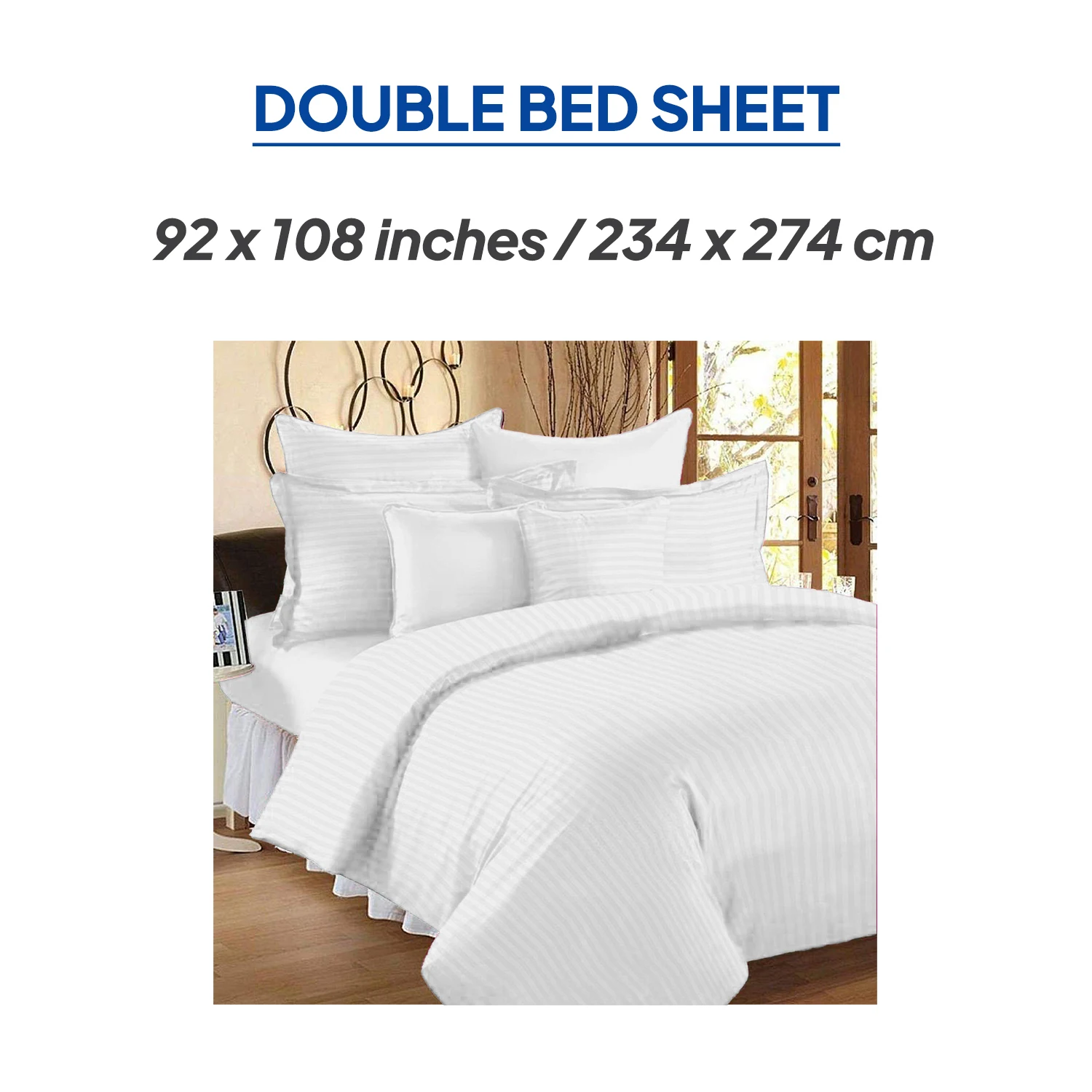 350 Tc Cotton Satin Stripe Bedsheets