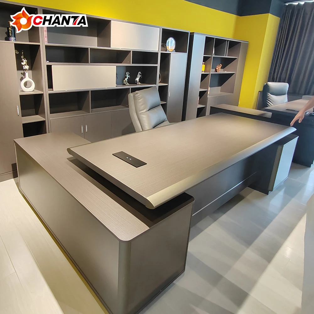 Buy Office Furniture Fast Delivery The Best Office Table Brown Veneer L Shape Executive Home Ceo Office Desk