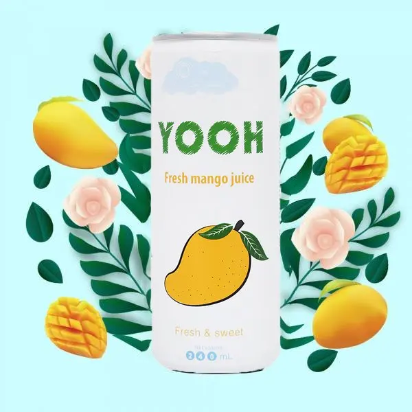 Fresh Mango Juice original taste canned 240ml from Vietnam supplier for wholesales OEM&ODM service