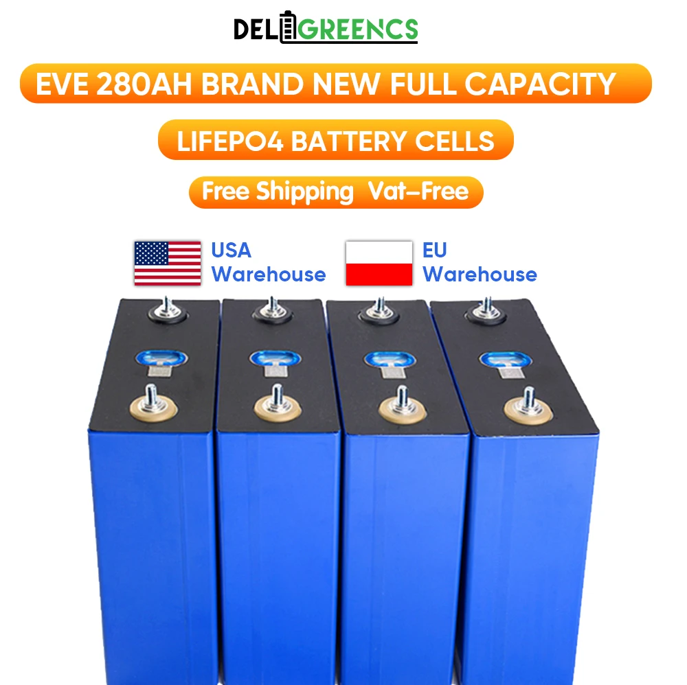 eu stock EVE catl lifepo4 280ah grade a 6000 cycels lifepo4 akku 280ah battery energy storage system with lifepo4 280ah