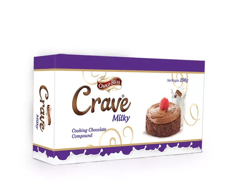 Crave-Milky Chocolate bar 200g Solid Block Of Chocolate Halal Compound Chocolate For Baking And Cooking