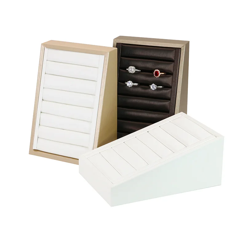 Suede Wooden Stackable Ladder Custom LOGO Paint Store Jewelry Display Ring Bracelet Holder