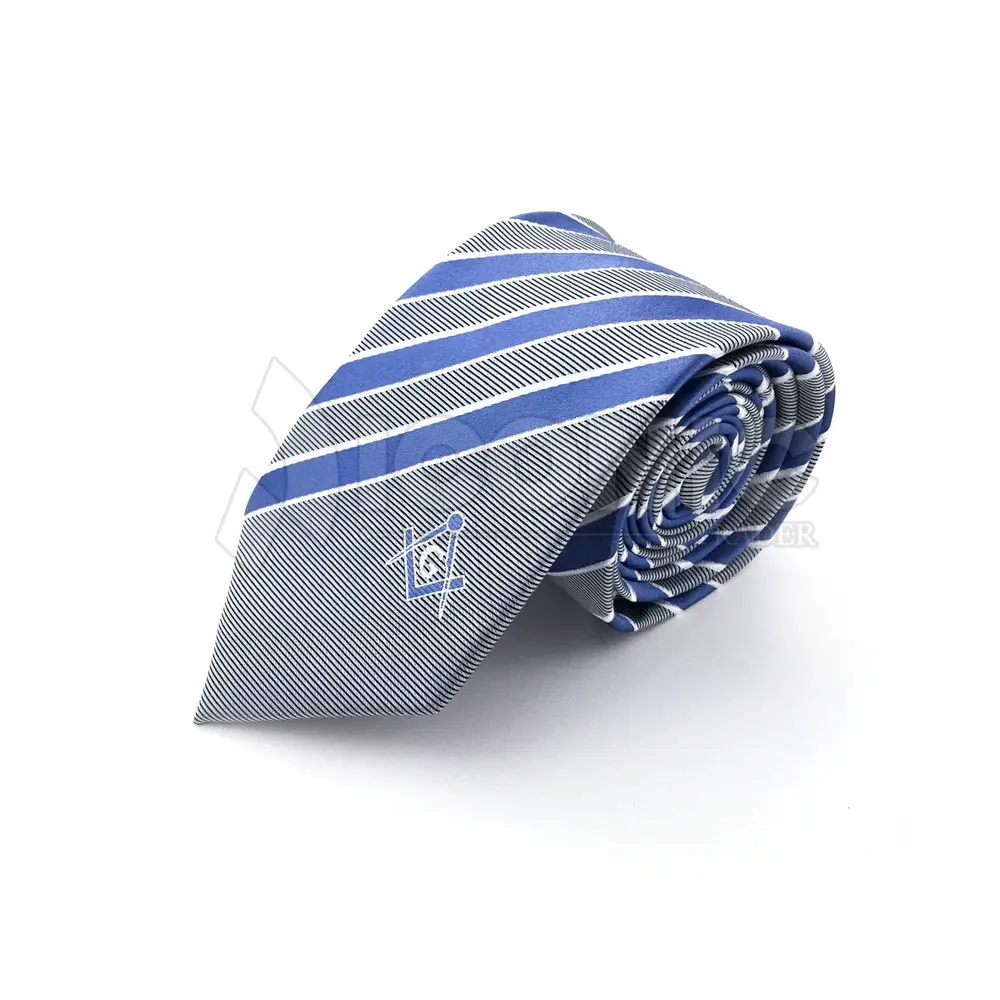 Men Silk Masonic Customize Regalia Tie Blue Color Logo Printed Men Best Sale Regalia Tie For Online Sale