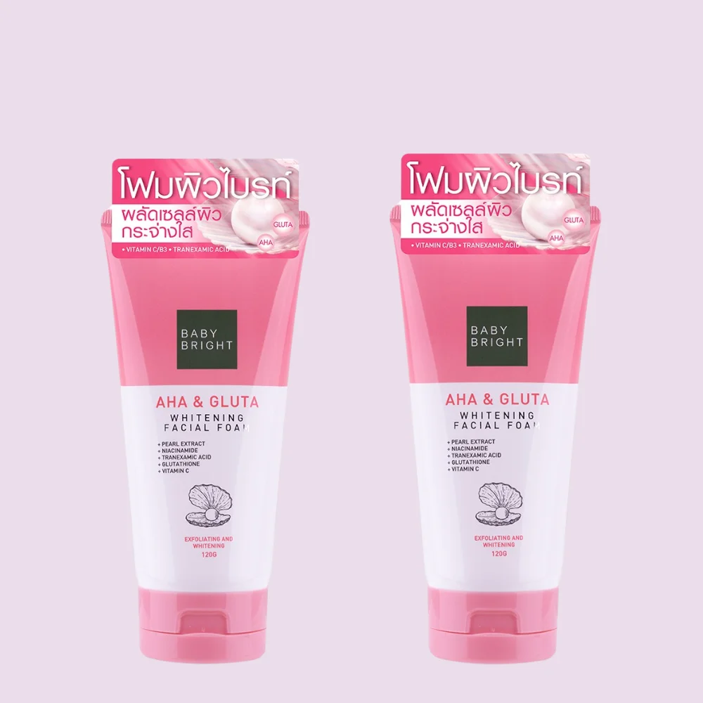Отбеливающая пена для лица BABY BRIGHT AHA & Gluta, 120 г, яркая цена для ребенка от прямого производителя. NNP INTER EXPORT, Таиланд